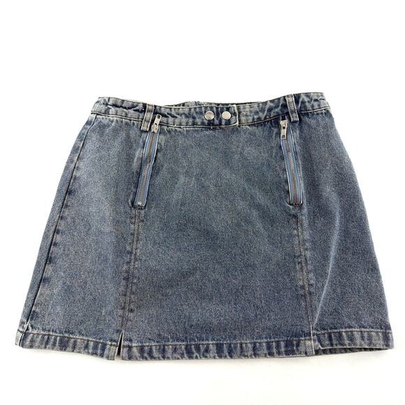 VICI Women's Dark Denim Arlin Zipper Accent Mini Skirt Size M - Picture 5 of 11